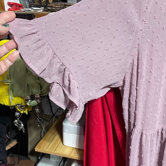 #253 size 2 torrid Blush Pink Swiss Dot Kimono Cardigan - Picture 3 of 4